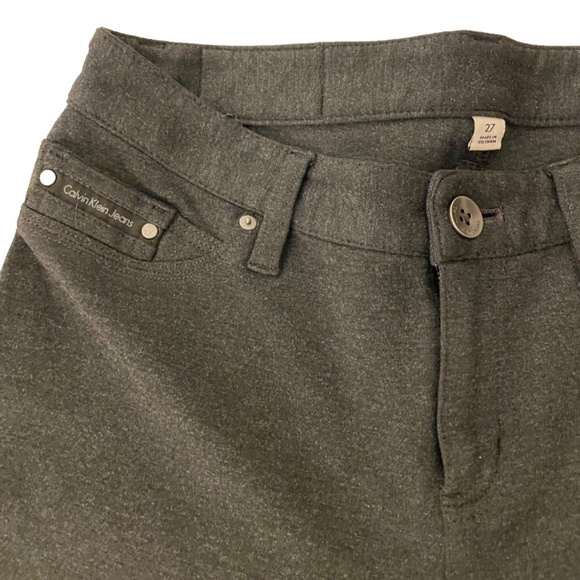 Calvin Klein Skinny Jean Style Stretch Leggings Charcoal Grey Heather Size 27 - Picture 3 of 5